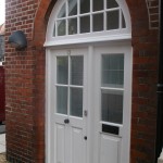 Hardwood Double Glazed Door sidelights arch