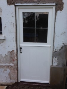 Double glazed hardwood stable door painted white