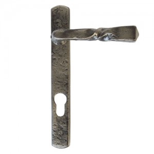 Antique twisted multi-point door handle pewter