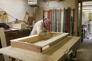 box sash Accoya windows painted white workshop