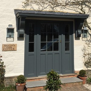 Hardwood Front Door painted grey