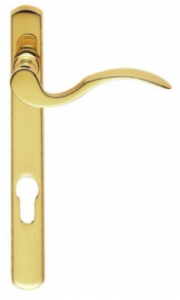 Scroll multi-point lever door handle brass