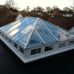 Hardwood Roof Lantern sidelights painted white accoya