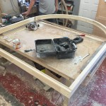 Arched timber door frame workshop accoya