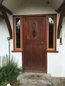 Oak Front Door sidelights double glazed windows
