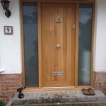 Solid oak front door glazed sidelights windows