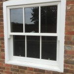 Hardwood sliding sash window painted double glazed