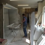 Painting timber windows workshop manfacture