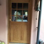 Solid Oak door half glazed applied bars