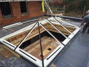 Timber roof lantern installing assembly assembled installed