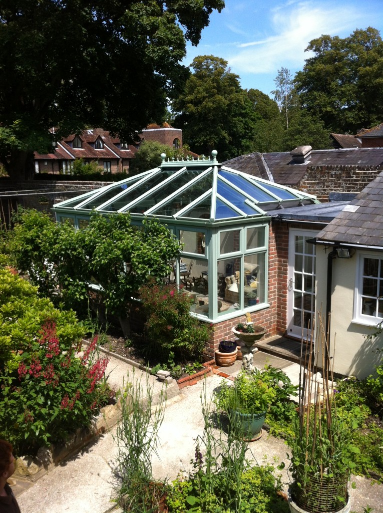 Hardwood conservatory doors windows painted double glazed