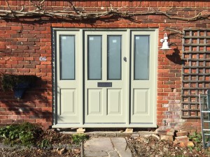 Painted hardwood double glazed front doors