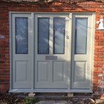 Painted hardwood double glazed front door