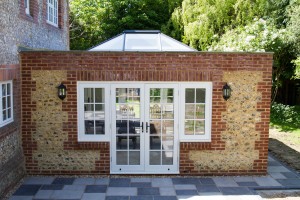 Timber French doors Roof Lantern skylight