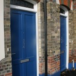 Painted blue wooden Door