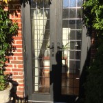 bespoke stained Oak French Doors leaded glass