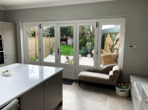 Accoya Bi-folding doors central access door timber