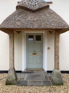 Accoya Front door thatched porch timber
