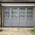 Grey Accoya timber bifold doors
