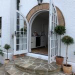 Round top Accoya french doors patio timber