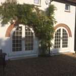 Round top Accoya french doors arch timber