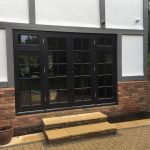 Wooden Timber French doors patio sidelights