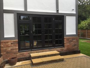 Wooden Timber French doors patio sidelights