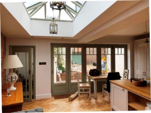 Timber Roof Lantern Accoya bifold doors Surrey