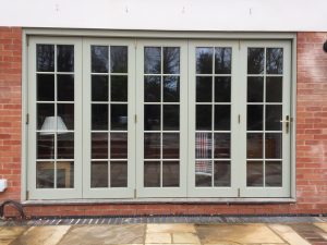 External Timber bifold folding patio doors