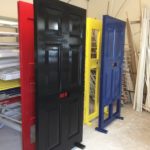 Workshop painted Accoya doors timber