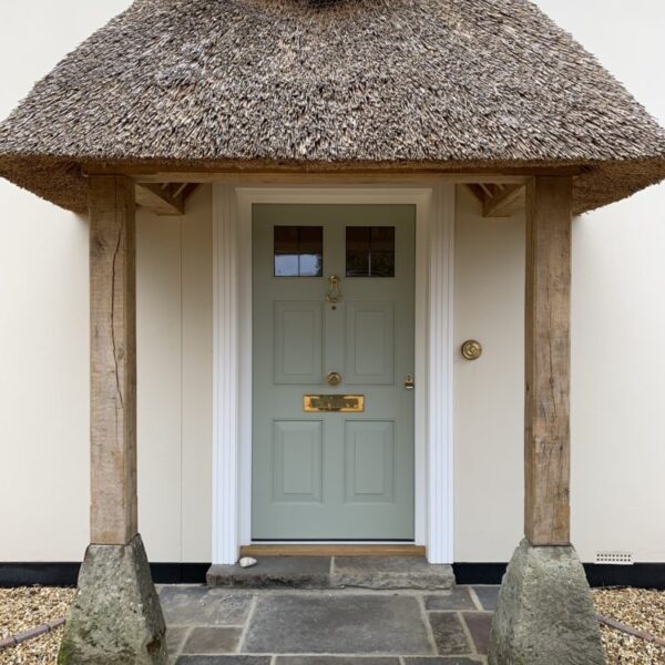Accoya Front door thatched porch timber