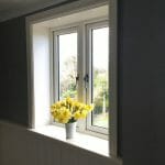 Timber casement window bathroom