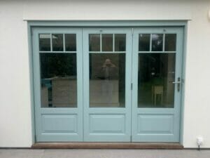 Bifold Door Accoya timber blue