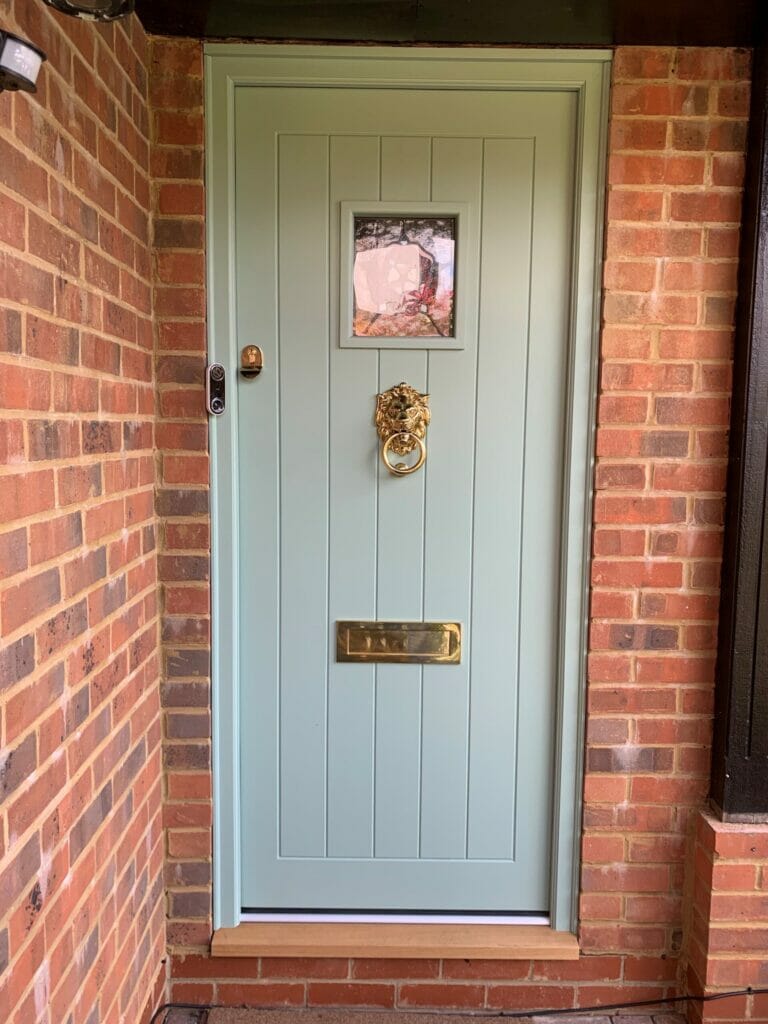 Accoya Front door painted Chartwell Green